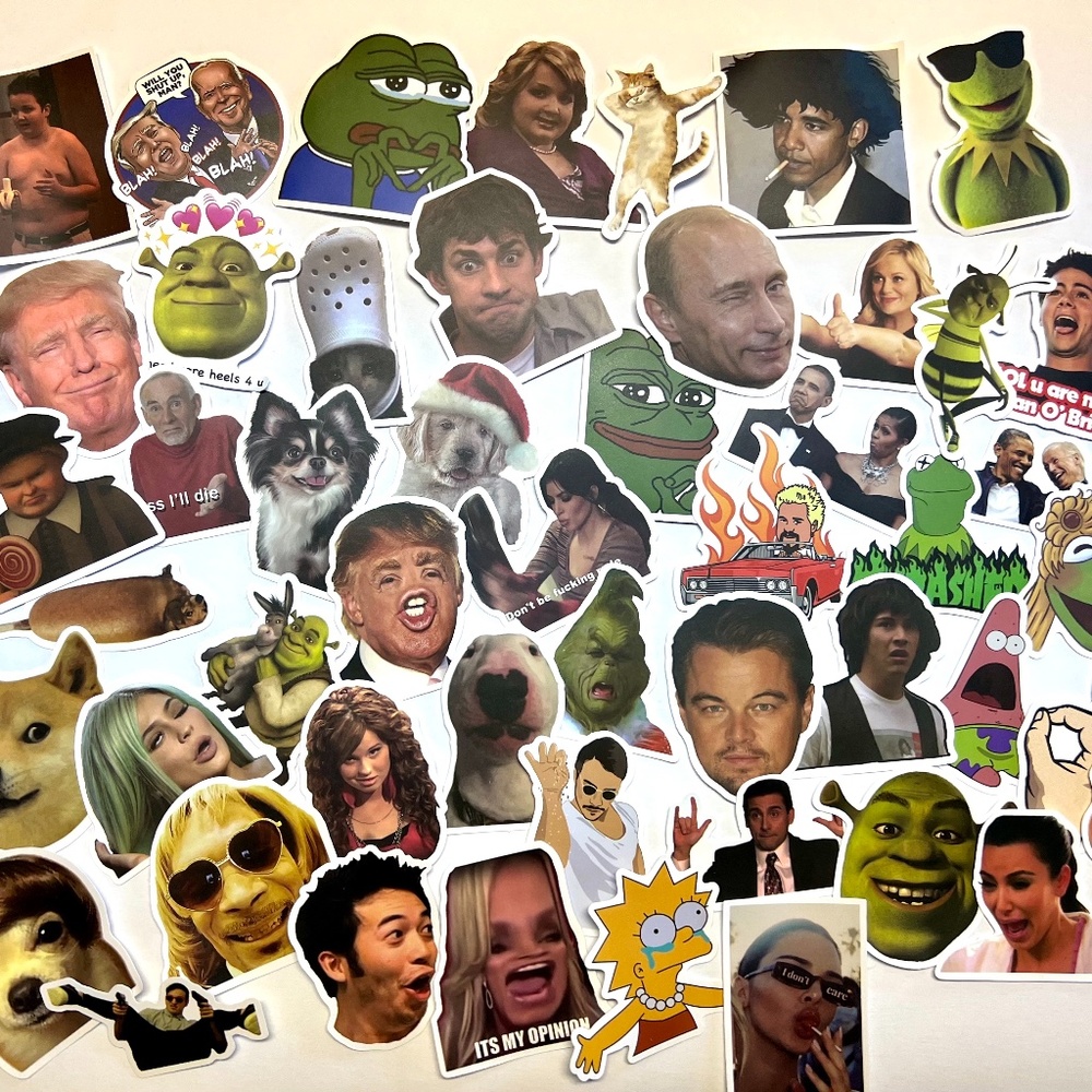 Pack of 50 Funny Meme Vinyl Stickers